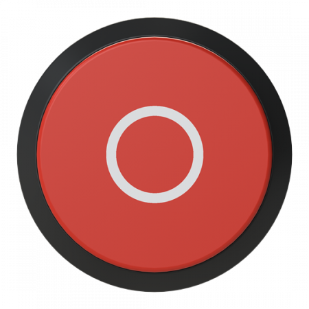 ABB MP3-7031 Drucktaster, rot, hoch, "0", tastend, Baureihe Modular, Schrfitfarbe weiß