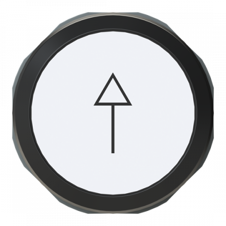 ABB MP1-7205 Drucktaster, weiß, bedruckt, flach-tastend, Frontring schwarz Symbol schwarz: Pfeil nach oben, nicht beleuchtbar
