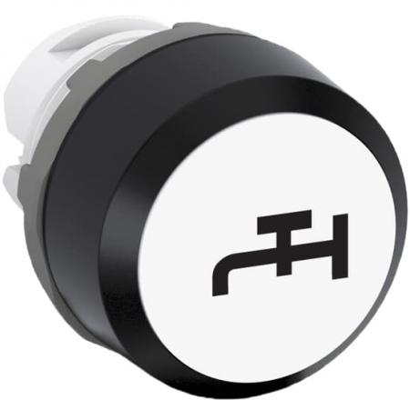 ABB MP1-7119 Leuchtdrucktaster besch, weiss, flach-tastend, Frontring schwarz Kunststoff, Symbol: Wasserhahn, beleuchtbar