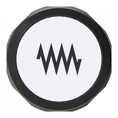 ABB MP2-7116 Drucktaster Symbol "Heizung", weiß, flach, verrastend, Frontring schwarz