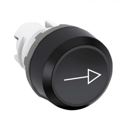 ABB MP1-7046 Drucktaster, schwarz, bedruckt, flach-tastend, Frontring schwarz Kunststoff, Pfeil nach rechts, nicht beleuchtbar