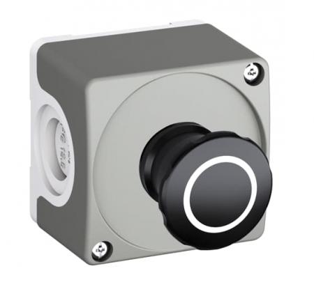 ABB CEP1-1002 Gehäuse Maschinen-Stop-Taster, 40mm Maschinen-Stop Taster Zugentriegelung, Kontakte: 1 Schliesser + 1 Öffner