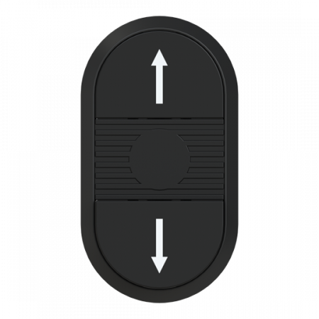 ABB MP9-1143 Doppeldrucktaster, Tasten - flach, schwarz, Vertikalpfeile Mittenkalotte schwarz