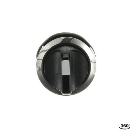 ABB M3SSC1-30B Wahlschalter 3 Positionen Schwarz, verrastend in A, B und C Frontring Metall verchromt, nicht beleuchtbar, kurzer Drehgriff