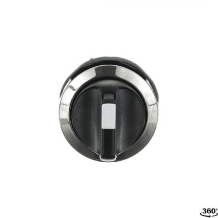 ABB M3SSC2-30B Wahlschalter 3 Positionen schwarz, tastend, Rückstellung von A nach B und C nach B, Frontring Metall verchromt, nicht beleuchtbar, kurzer Drehgriff