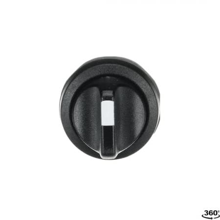 ABB M3SSC3-10B Wahlschalter 3 Positionen schwarz, tastend, Rückstellung von C nach B Frontring Kunststoff schwarz, nicht beleuchtbar, kurzer Drehgriff