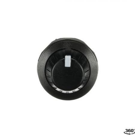 ABB MT-105B Potentiometer 5 kOhm, Frontring Kunststoff schwarz schwarzer Drehknopf mit integrierter, Positionsanzeige und weisser Markierung