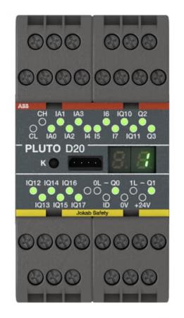ABB Pluto D20 Sicherheits-SPS PL e/Kat. 4, SIL 3 mit 4 sicheren, hochauflösenden Analogeingängen