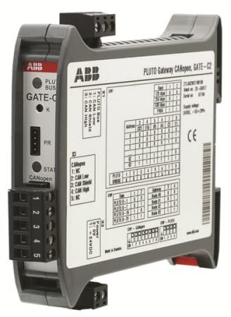 ABB GATE-C2 Pluto-Gateway CASchließerpen bidirektionale Datenübertragung zwischen PLUTO Sicherheitsbus und CANopen
