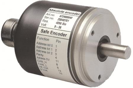 ABB RSA 597 connector PLUTO-Drehgeber Singleturn, mit 10 mm Welle, M23 9-36 V DC, axialer Anschluss