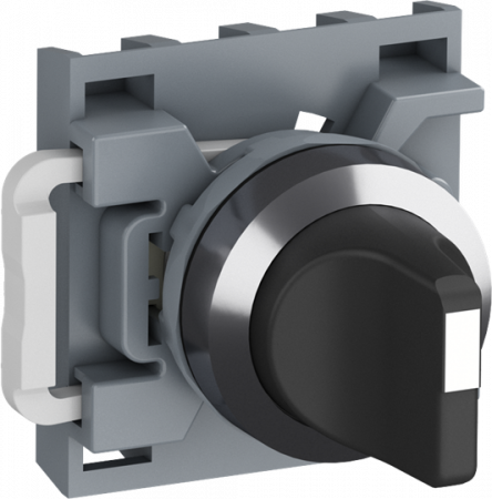 ABB M4SS1-30B Wahlschalter, schwarz, kurz, 4 Stellungen, mit Halter, Chrome