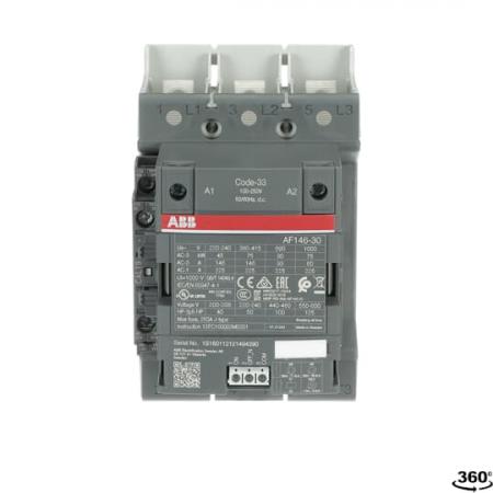 ABB AF146-30-11B-33 Schütz, 75 kW, 100-250 V 50/60 Hz / DC, integr. SPS-Schnittstelle Schienenanschlüsse