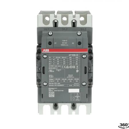 ABB AF190B-30-22-12 Schütz, 90 kW, 48-130 V 50/60 Hz / DC, Hiko: 2S+2Ö, Schienenanschlüsse mit Bahnzulassung