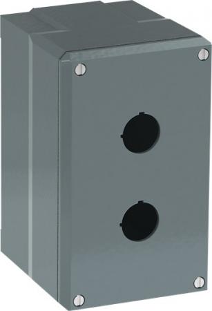ABB 080SP2M Metallgehäuse, 2 Befehlsstellen, grau, Aluminium, IP66 mit Öffnung für Kabel-Einführung, Modular Metall Reihe
