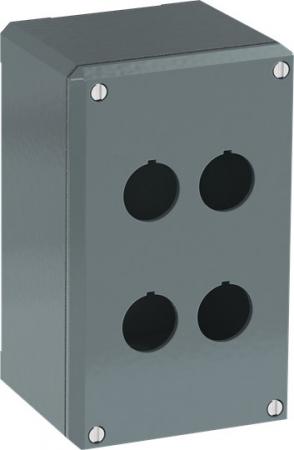 ABB 080SP4SFE Metallgehäuse, 4 Befehlsstellen, grau, Aluminium, IP66 ohne Öffnung für Kabel-Einführung, Modular Metall Reihe