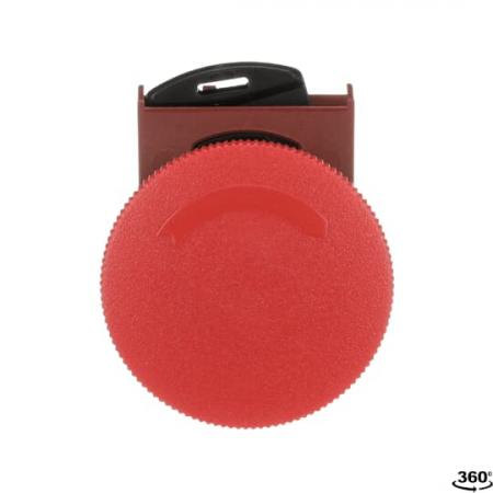 ABB P9MER4RN Pilztaster 40mm rot, Metall, verrastend, Drehentriegelung Taster-Vorsatz, nicht beleuchtbar Kontakthalter und Kontermutter