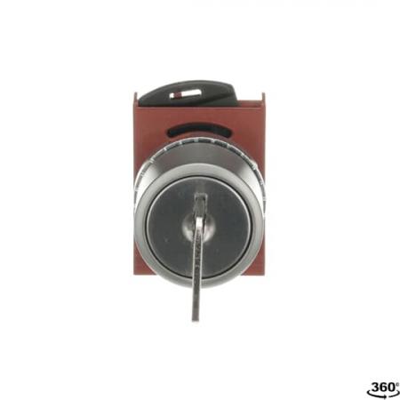 ABB P9MSCZ0T95 Schlüsselschalter 3 Positionen, Metall, 3 Positionen: -45˚/ 0˚ / 45˚, key 95 alle Pos. rastend, überall abziehbar, Kontakthalter und Kontermutter