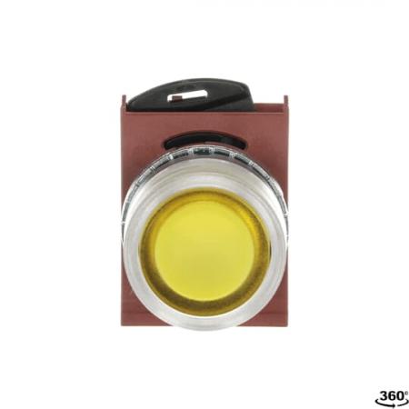 ABB P9MPLGGD Drucktaster flach gelb, Metall, tastend, beleuchtbar Taster-Vorsatz, Kontakthalter, und Kontermutter