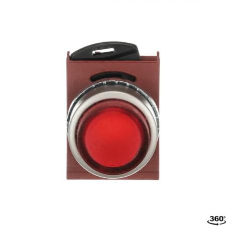 ABB P9MPLRSD Drucktaster hoch rot, Metall, tastend, beleuchtbar, Taster Kontakthalter und Kontermutter
