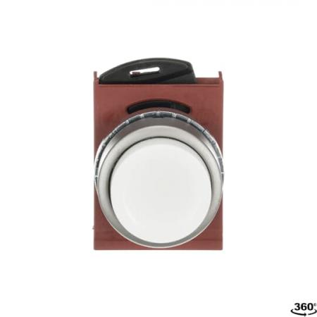 ABB P9MPLBSD Drucktaster hoch weiß, Metall, tastend, beleuchtbar Taster-Vorsatz, Kontakthalter, und Kontermutter
