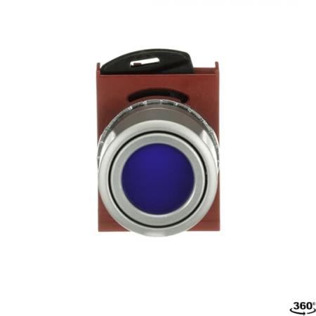 ABB P9MPLLGV Drucktaster flach blau, Metall, tastend, beleuchtbar, Glas-Linse Taster-Vorsatz, Kontakthalter, und Kontermutter