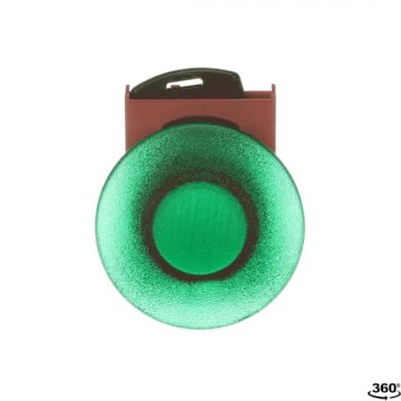 ABB P9MEM4VL Pilztaster 40mm grün, Metall, tastend, beleuchtbar, Taster Kontakthalter und Kontermutter