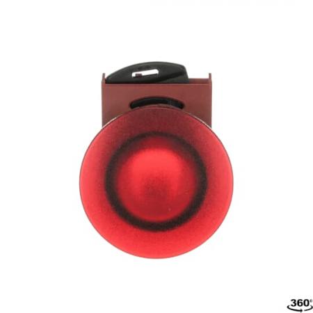 ABB P9MET4RL1 Pilztaster 40mm rot, Metall, verrastend, beleuchtbar Taster-Vorsatz, Kontakthalter und Kontermutter