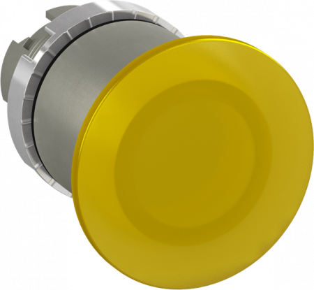 ABB P9MET4GL1 Pilztaster 40mm gelb, Metall, verrastend, beleuchtbar Taster-Vorsatz, Kontakthalter und Kontermutter