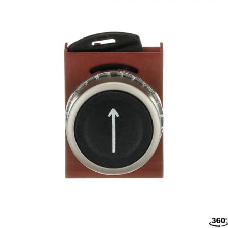 ABB P9MPNNG006 Drucktaster flach schwarz ->, Metall, tastend, nicht beleuchtbar Taster-Vorsatz, Kontakthalter, und Kontermutter