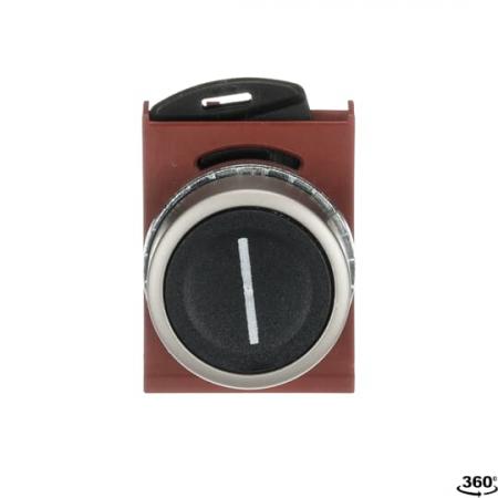ABB P9MPNNG028 Drucktaster flach schwarz "I", Metall, tastend, nicht beleuchtbar Taster-Vorsatz, Kontakthalter, und Kontermutter