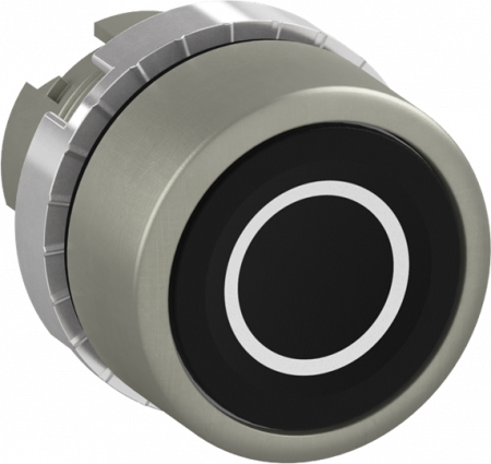 ABB P9MPNNG029 Drucktaster flach schwarz "0", Metall, tastend, nicht beleuchtbar Taster-Vorsatz, Kontakthalter, und Kontermutter
