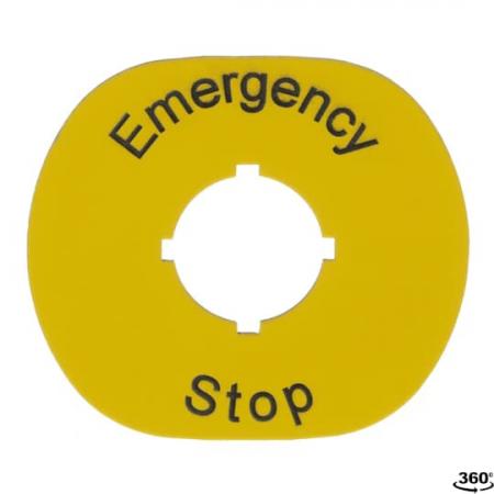 ABB MA6-1026 Textschild gelb Emergency Stop, oval