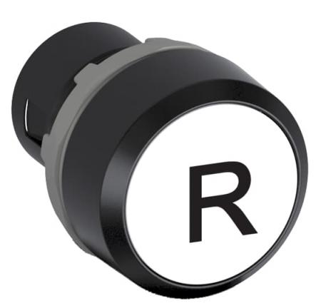 ABB KPR1-101W Rückstelltaster ohne Stössel, weiss, flach, Text:R CombiLine-Modular