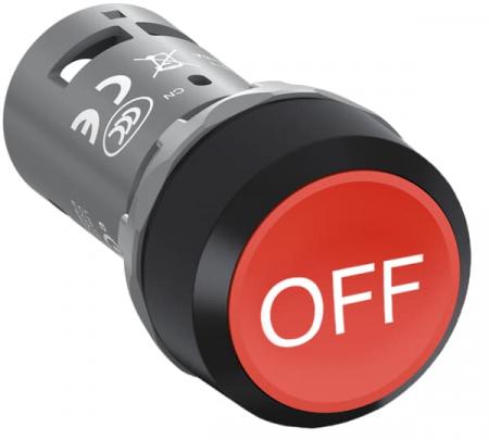 ABB CP9-1034 Drucktaster, rot, -OFF-, 1 Schließer + 1 Öffner