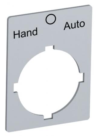 ABB Rectangular legend plate 29,6x39 mm alum Textschild Hand O Auto, Beschriftungsfeld Höhe 39 mm