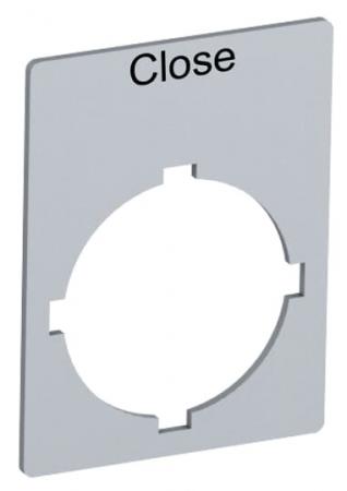 ABB Rectangular legend plate 29,6x39 mm alum Textschild "Close", für Schalter mit 1 Schaltstellung