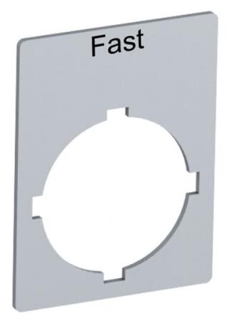 ABB RRectangular legend plate 29,6x39 mm alu Textschild "Fast", für Schalter mit 1 Schaltstellung