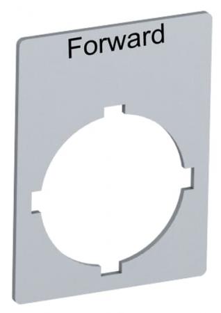 ABB Rectangular legend plate 29,6x39 mm alum Textschild "Forward", für Schalter mit 1 Schaltstellung