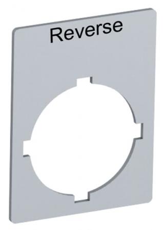 ABB Rectangular legend plate 29,6x39 mm alum Textschild "Reverse", für Schalter mit 1 Schaltstellung