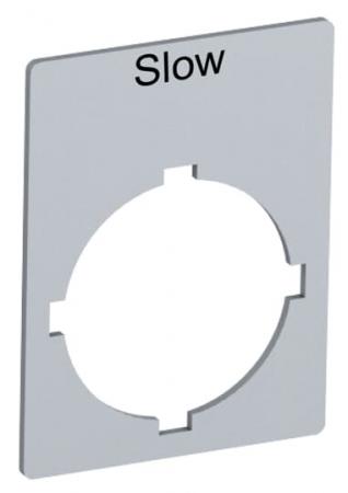 ABB Rectangular legend plate 29,6x39 mm alum Textschild "Slow", für Schalter mit 1 Schaltstellung