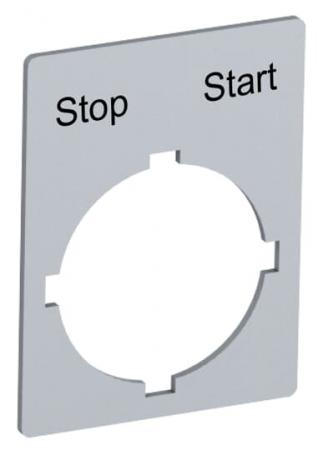 ABB Rectangular legend plate 29,6x39 mm alum SK615552-55 Beschriftungsschild, für Wahlschalter 2 Stellungen Pos 21:Stop Pos 22:Start