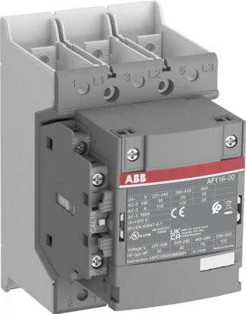 ABB AF116-30-11B-42 Schütz, 55 kW, 110-120 V 50/60 Hz, Schienenanschlüsse, fast operation coil