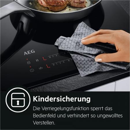 AEG TO64RA07FB 3000 Radiant Hob Glaskeramikkochfeld 60 cm autark 4 Kochzonen schwarz