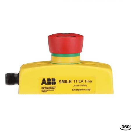 ABB Smile 11 EA Tina Not-Halt-Taster 1 x 5-poliger Stiftstecker M12 mit dynamischem Funktionsprinzip LED-Anzeige im Taster