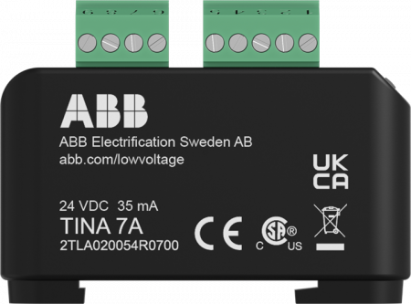 ABB Tina 7A DYNlink Adapter für die Montage auf DIN-Schienen mit abnehmbaren Anschlussklemmen für Not-Halt-Taster / externe Kontakte