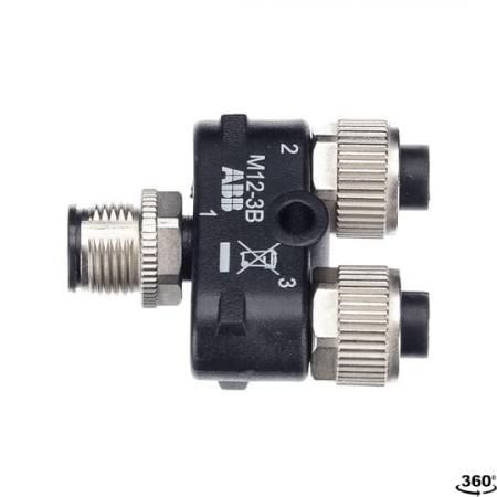 ABB M12-3B Y-Stecker mit M12-Anschlüssen für z.B. Lichtschranken (Sender und Empfänger) oder Parallelschaltung von 2 EDEN an TINA 4/8