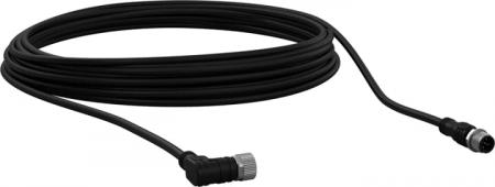 ABB M12-C1012V2 M12-Kabel 10 m, geschirmt abgewinkelt, 5 x 0.34 mm² und Abschirmung und geradem M12-Stiftstecker mit Abschirmung auf Stift 3 (0 V DC)