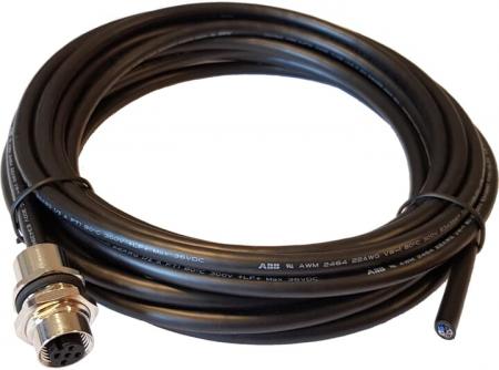 ABB M12-CH51 M12-Einbaubuchse mit Kabel 5 m Buchsenstecker, für Gehäuseeinbau