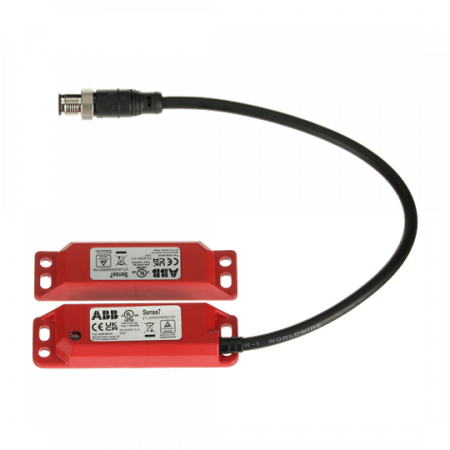 ABB Sense7 M12 Sicherheitsschalter 2 Öffner + 1 Schließer , QC Kabel 250 mm, LED Stiftstecker M12