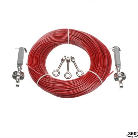 ABB 80m Wire kit Galv Seilzugset aus Edelstahl 80 m Seil, 30 x Augenschrauben 2 x Spanner / Greifer 1 x Inbusschlüssel